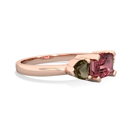 Pink Tourmaline Three Stone 14K Rose Gold ring R5235