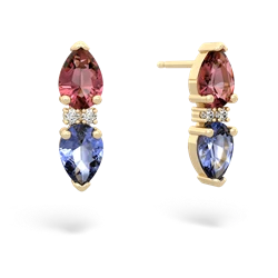 Pink Tourmaline Bowtie Drop 14K Yellow Gold earrings E0865