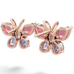 Pink Tourmaline Butterfly 14K Rose Gold earrings E2215