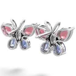 Pink Tourmaline Butterfly 14K White Gold earrings E2215