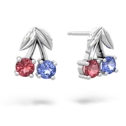 Pink Tourmaline Sweet Cherries 14K White Gold earrings E7001