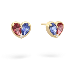 Pink Tourmaline 'Our Heart' 14K Yellow Gold earrings E5072