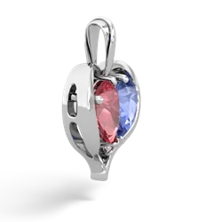 Pink Tourmaline Two Become One 14K White Gold pendant P5330