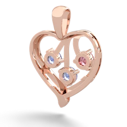 Pink Tourmaline Glowing Heart 14K Rose Gold pendant P2233