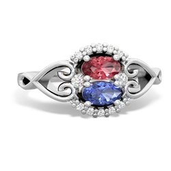 Pink Tourmaline Love Nest 14K White Gold ring R5860