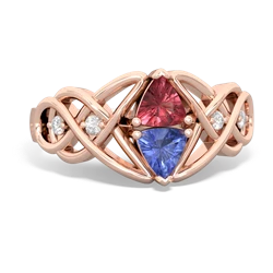 Pink Tourmaline Keepsake Celtic Knot 14K Rose Gold ring R5300