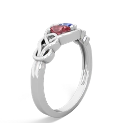 Pink Tourmaline Celtic Love Knot 14K White Gold ring R5420