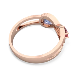 Pink Tourmaline Diamond Infinity 14K Rose Gold ring R5390