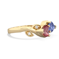 Pink Tourmaline Floral Elegance 14K Yellow Gold ring R5790