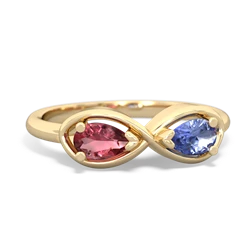 Pink Tourmaline Infinity 14K Yellow Gold ring R5050