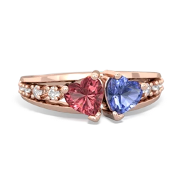 Pink Tourmaline Heart To Heart 14K Rose Gold ring R3342