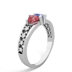 Pink Tourmaline Heart To Heart 14K White Gold ring R3342