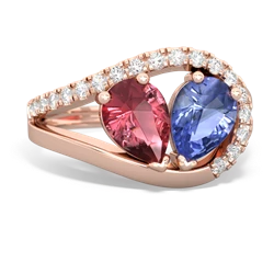 Pink Tourmaline Nestled Heart Keepsake 14K Rose Gold ring R5650