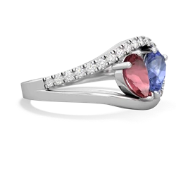 Pink Tourmaline Nestled Heart Keepsake 14K White Gold ring R5650