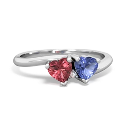 Pink Tourmaline Sweethearts 14K White Gold ring R5260