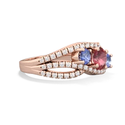 Pink Tourmaline Three Stone Aurora 14K Rose Gold ring R3080