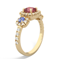 Pink Tourmaline Regal Halo 14K Yellow Gold ring R5350