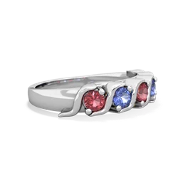 Pink Tourmaline Anniversary Band 14K White Gold ring R2089