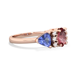 Pink Tourmaline Antique Style Three Stone 14K Rose Gold ring R2186