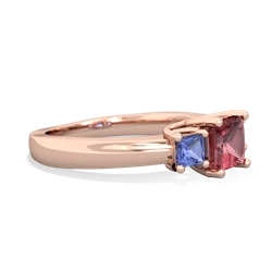 Pink Tourmaline Three Stone Trellis 14K Rose Gold ring R4015