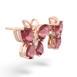 Pink Tourmaline Butterfly 14K Rose Gold earrings E2215