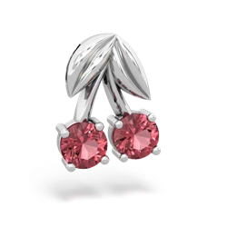 Pink Tourmaline Sweet Cherries 14K White Gold pendant P7001