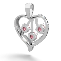 London Topaz Glowing Heart 14K White Gold pendant P2233