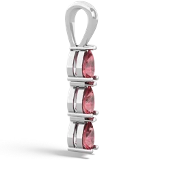 Pink Tourmaline Dew Drops 14K White Gold pendant P2251