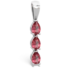 Lab Ruby Dew Drops 14K White Gold pendant P2251