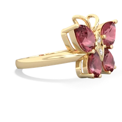 Pink Tourmaline Butterfly 14K Yellow Gold ring R2215