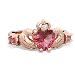 Lab Ruby Claddagh Keepsake 14K Rose Gold ring R5245