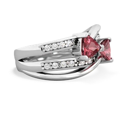 Pink Tourmaline Bowtie 14K White Gold ring R2360