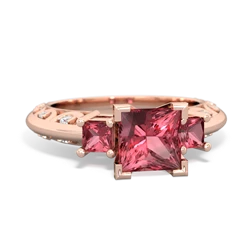 Lab Ruby Eternal Embrace Engagement 14K Rose Gold ring C2001