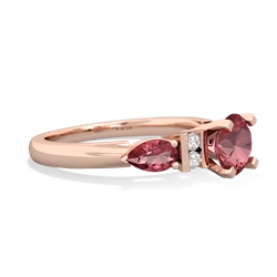 Ruby 6Mm Round Eternal Embrace Engagement 14K Rose Gold ring R2005