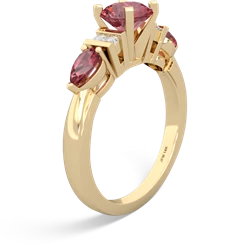 Garnet 6Mm Round Eternal Embrace Engagement 14K Yellow Gold ring R2005