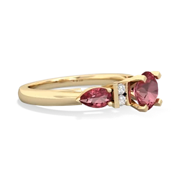 Garnet 6Mm Round Eternal Embrace Engagement 14K Yellow Gold ring R2005