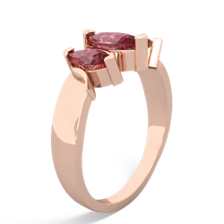 Lab Pink Sapphire Three Peeks 14K Rose Gold ring R2433