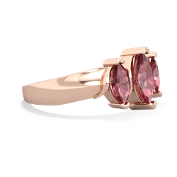 Lab Pink Sapphire Three Peeks 14K Rose Gold ring R2433