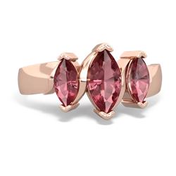 Lab Pink Sapphire Three Peeks 14K Rose Gold ring R2433