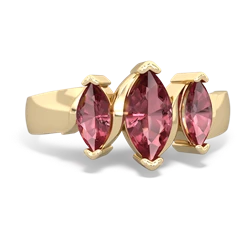 Ruby Three Peeks 14K Yellow Gold ring R2433