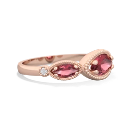 Lab Ruby Milgrain Marquise 14K Rose Gold ring R5700