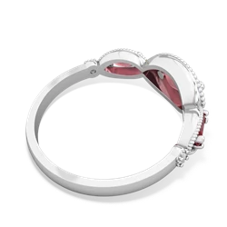 Ruby Milgrain Marquise 14K White Gold ring R5700