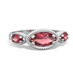 Garnet Milgrain Marquise 14K White Gold ring R5700