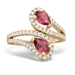 Pink Tourmaline Diamond Dazzler 14K Yellow Gold ring R3000