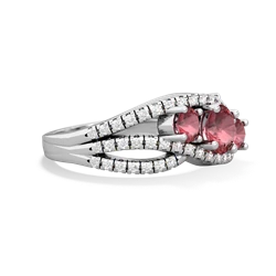 Ruby Three Stone Aurora 14K White Gold ring R3080