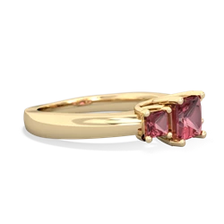 Amethyst Three Stone Trellis 14K Yellow Gold ring R4015
