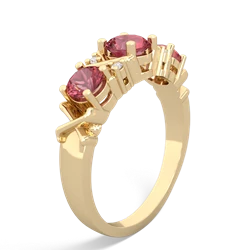 Aquamarine Hugs And Kisses 14K Yellow Gold ring R5016