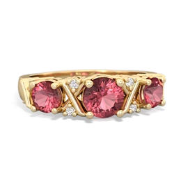 Lab Ruby Hugs And Kisses 14K Yellow Gold ring R5016