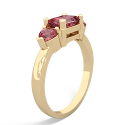 Pink Tourmaline Three Stone 14K Yellow Gold ring R5235