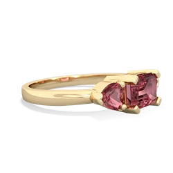 Lab Ruby Three Stone 14K Yellow Gold ring R5235